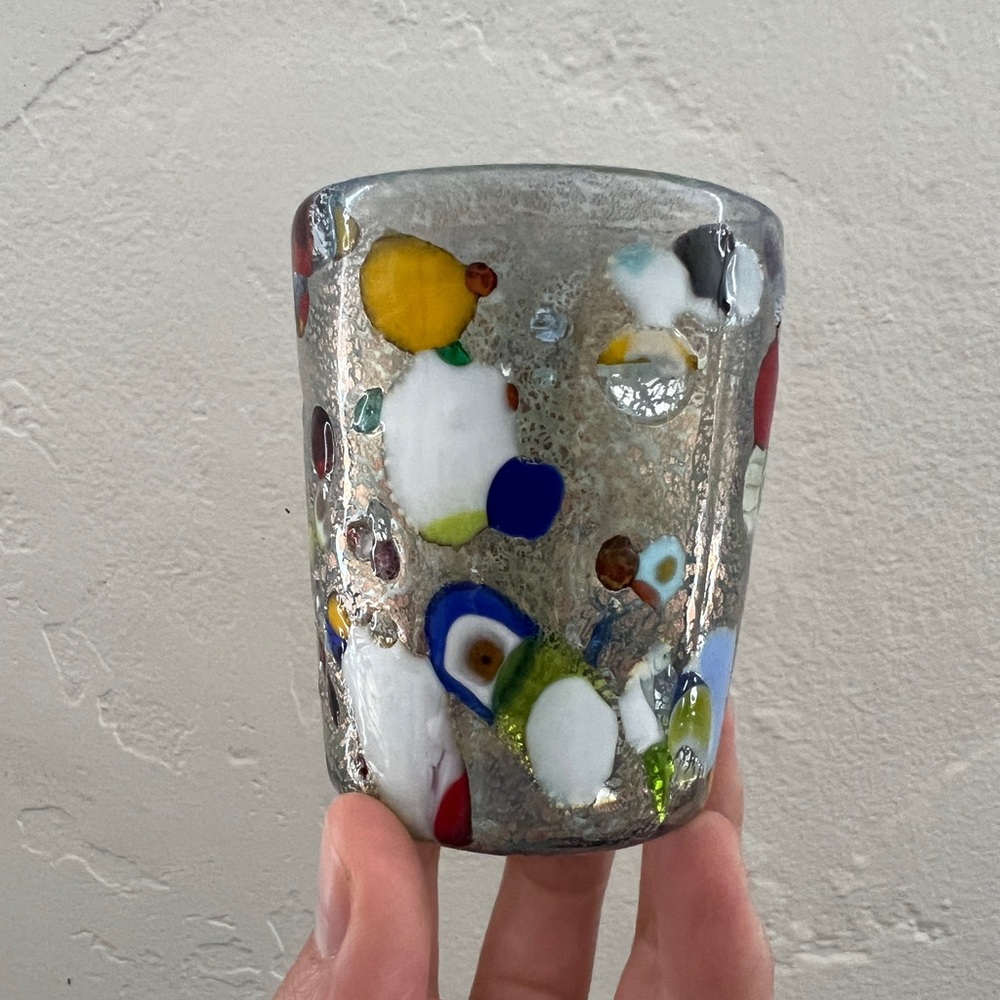 Venetian Murano art glass candle votive holder shot glass small sculpture